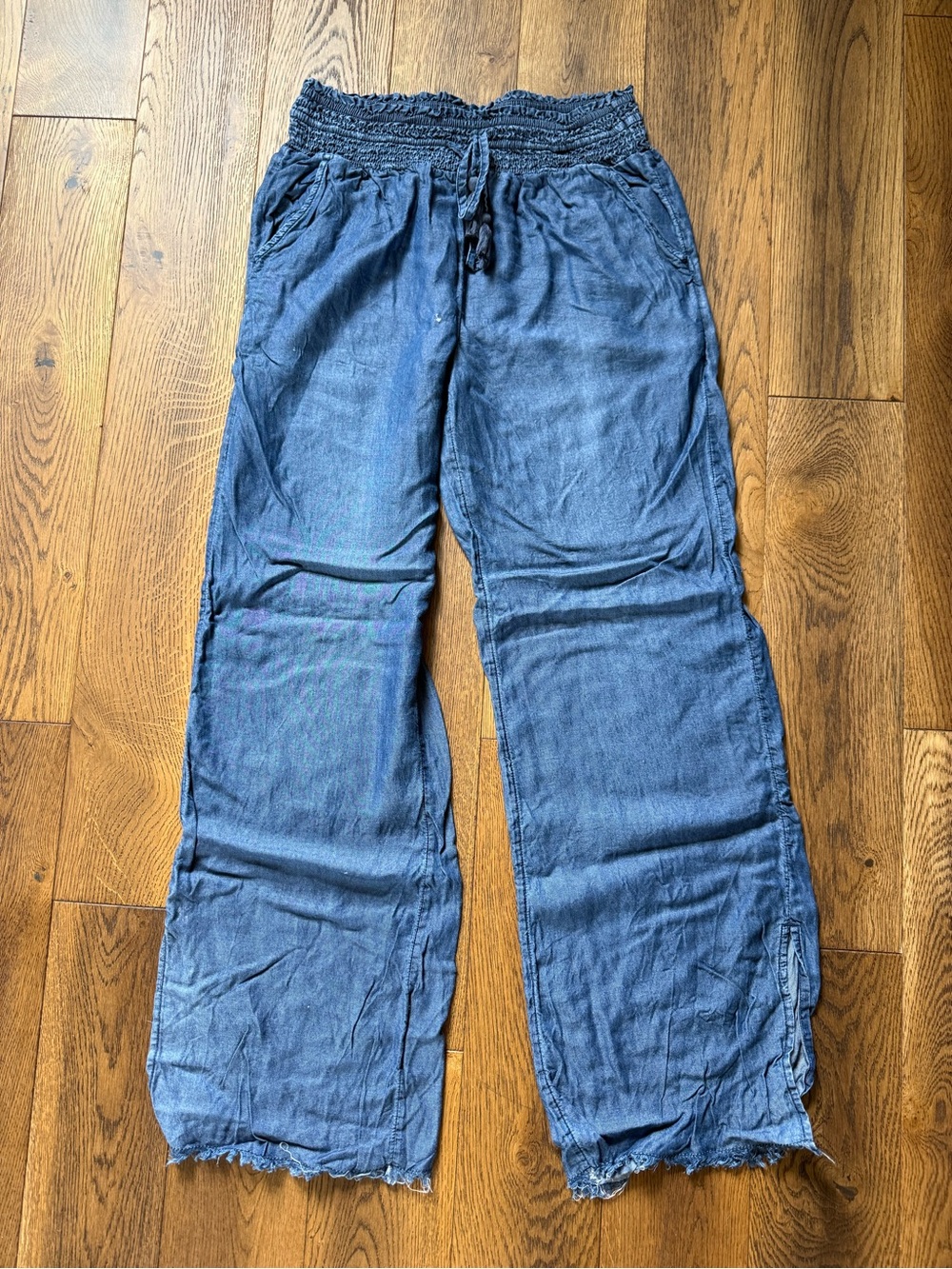 aerie Indigo Blue Wide-Leg Drawstring Joggers